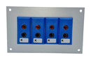 LABFACILITY JS-K-FF + FSP-4 Thermocouple Connector, 66 x 107mm Panel, Standard, K, Socket, 4Way, Blue, JIS, Fascia Mount