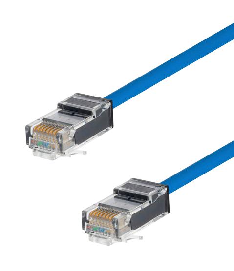 L-COM TRD628LS-BLU-7 Ethernet Cable, Cat6, RJ45 Plug to RJ45 Plug, UTP (Unshielded Twisted Pair), Blue, 2.1 m, 7 ft