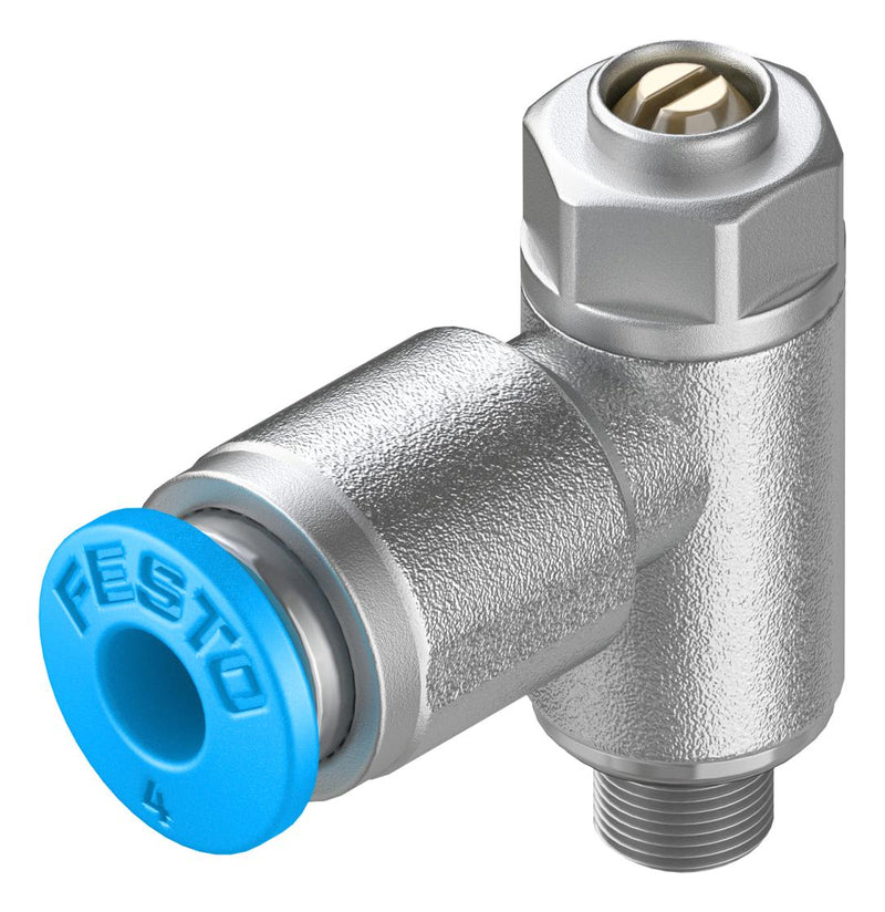 FESTO GRLA-M5-QS-4-D ONE-WAY FLOW CTRL VALVE, QS-4-M5, 10BAR