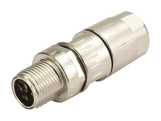 HARTING 21038811805 Sensor Connector, har-speed M12 Series, M12, Male, 8 Positions, Crimp Pin - Contacts Not Supplied