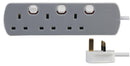 PRO ELEC 8313N-1M Extension Lead, 3 Outlets, UK, 13 A, 240 V, UK Type G, 1 m