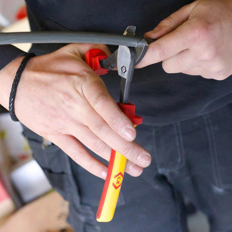 CK TOOLS T3973 210 Cable Cutter, RedLine VDE, Shear Edge, 11mm Cutting Capacity, 210mm Length