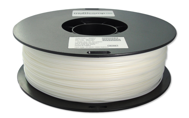 Multicomp PRO MP010809 MP010809 3D Printer Filament 1.75 mm Dia Milk White PLA (Polylactide) 210 &deg;C to 230 1 kg