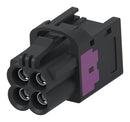 TE CONNECTIVITY 2474521-1 RF / Coaxial Connector, 4Port, Black, Mini FAKRA Coaxial, Straight Jack, Crimp, 50 ohm, RG174