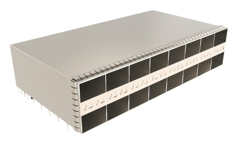AMPHENOL COMMUNICATIONS SOLUTIONS UE864G262010361 Cage, SFP, 2 x 2 (Stacked), with Heat Sink, with Light Pipe, Press-Fit