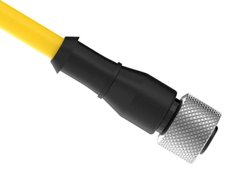 BANNER ENGINEERING QDE-850D Sensor Cable, M12 Receptacle, Free End, 8 Positions, 15.24 m, 50 ft