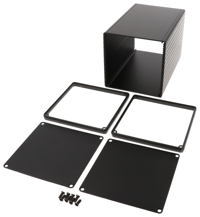 HAMMOND 1455NS1601BK Metal Enclosure, w/Metal End Panel, Small, Aluminium, 103 mm, 103 mm, 160 mm