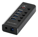 ROLINE 14.02.5058 USB Hub, 4 Port, USB 3.2 Gen1, Switchable, 5 Gbps, USB 3 Type B Female to USB 3 Type A Female, Black