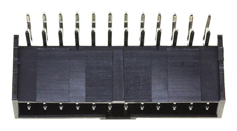 MOLEX 90130-3124 Pin Header, Signal, 2.54 mm, 2 Rows, 24 Contacts, Through Hole Right Angle