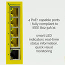 BRAINBOXES SW-535 Switch, 5 Ports, Industrial, Unmanaged PoE Gigabit Ethernet, DIN Rail, RJ45 x 5 GTIN UPC EAN: 0837324005073