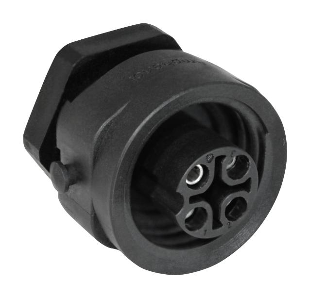 AMPHENOL SINE/TUCHEL C016 10N003 810 12 Circular Connector, ecomate C16-M Series, Jam Nut Receptacle, 3 Contacts