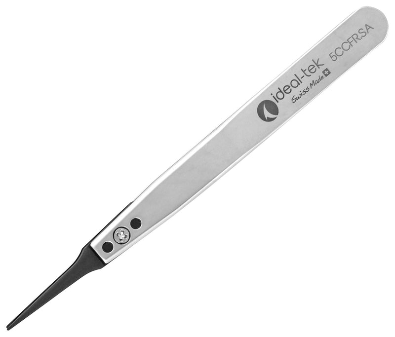 IDEAL-TEK 5CCFR.SA.1.IT 5CCFR.SA.1.IT Tweezer Replaceable Tip ESD Safe Straight Pointed 115 mm Stainless Steel Body New
