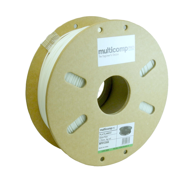 MULTICOMP PRO MP013566 3D Printer Filament, 1.75mm, Glass Fibre Reinforced PLA (Polylactide), Natural, 190&deg;C to 230&deg;C, 1kg