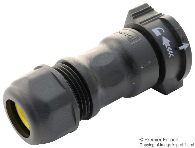 AMPHENOL LTW DC-05BFMA-QL8MPP Circular Connector, IP68, X-Lok D Size Series, Cable Mount Receptacle, 5 Contacts, Crimp Pin