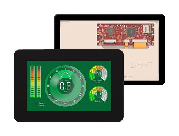 4D SYSTEMS GEN4-ULCD-70DCT-CLB-WVA Display Module, 7", TFT LCD Capacitive Touch Screen, 800 x 480 Pixels, 153.84mm x 85.63mm, 4-5.5VDC