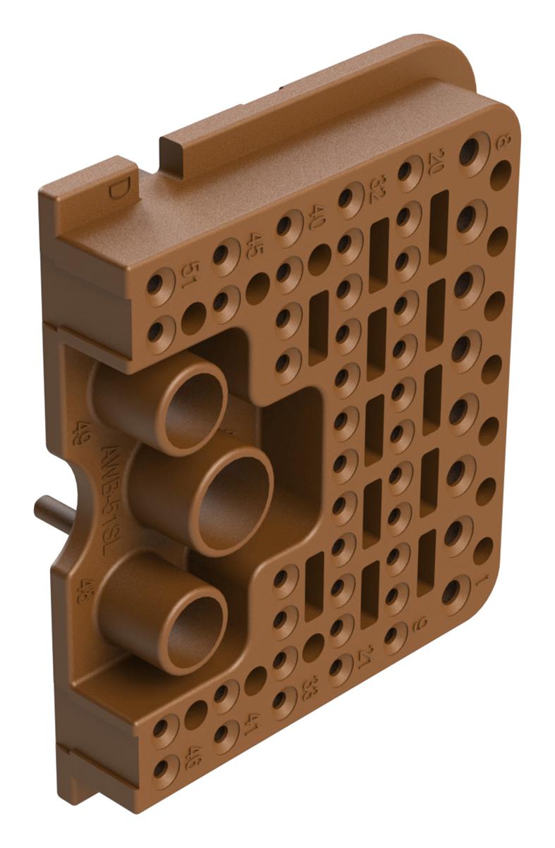 AMPHENOL SINE/TUCHEL AWB-51SDL WEDGELOCK, LEFT, 51 POS, BROWN