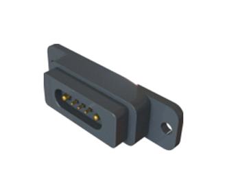 EDAC 685K0551450113E Magnetic Connector, 5 Contacts, Plug, Straight, 5 A, Black