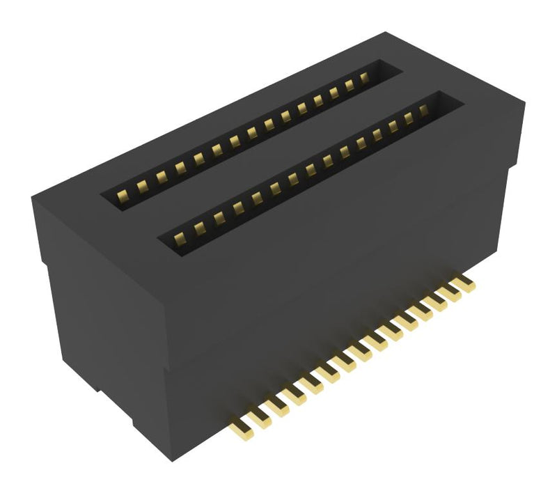 AMPHENOL COMMUNICATIONS SOLUTIONS 10165431-403000LF Mezzanine Connector, Receptacle, 0.5 mm, 2 Rows, 30 Contacts, Surface Mount, Phosphor Bronze