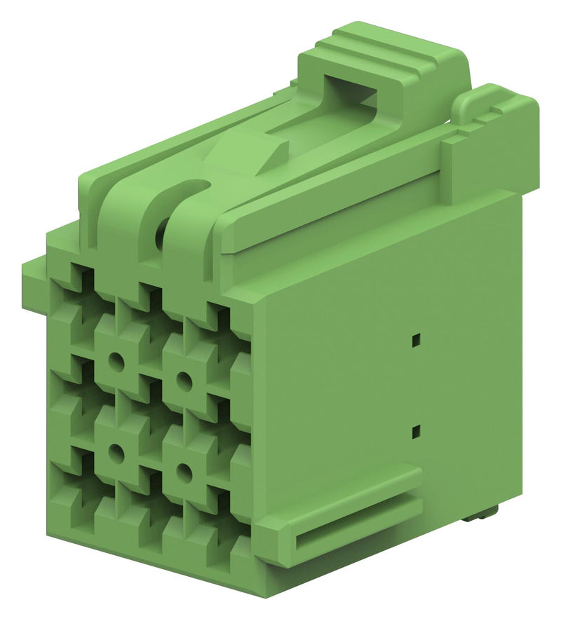 AMP - TE CONNECTIVITY 1-967621-6 Automotive Connector Housing, Green, Junior Power Timer, Receptacle, 9 Ways