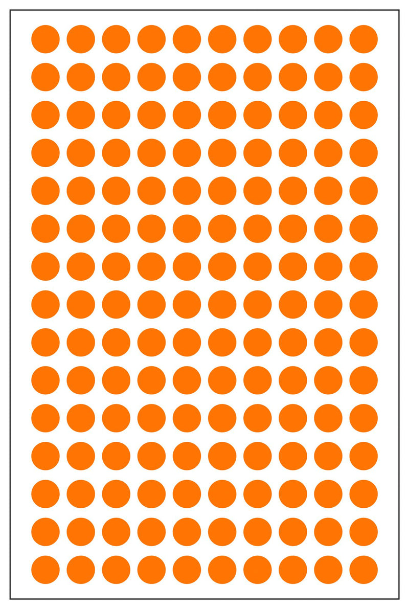 Multicomp PRO MP010411 MP010411 Label Round Self Adhesive 12 mm Paper Orange