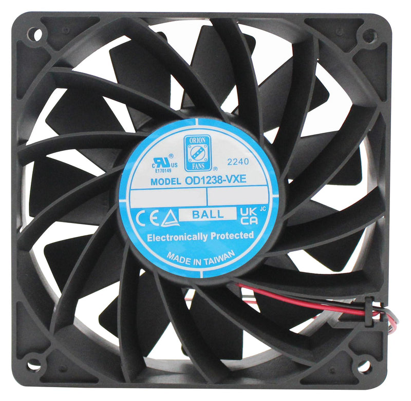 ORION FANS OD1238-24HBVXE DC Axial Fan, 24 V, Square, 120 mm, 38 mm, Ball Bearing, 235.5 CFM