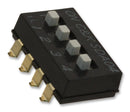 C&K COMPONENTS SDA04H1SBDR DIP / SIP Switch, 4 Circuits, Raised Slide, Surface Mount, SPST, 5 V, 100 mA