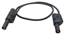 MUELLER ELECTRIC 22.421-1.5M-0 Banana Test Lead, 4mm Banana Plug, Shrouded, 4mm Banana Plug, Shrouded, 5 ft, 1.5 m, Black, 32 A