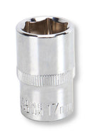 MULTICOMP PRO MP12-CRV17 Socket, Hex, 17mm, 1/2" Drive Size, Chrome Vanadium, DIN3120