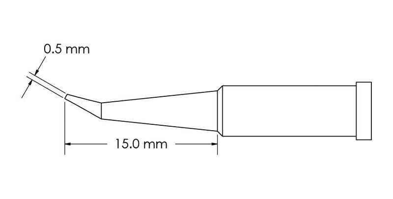 METCAL GT4-CN1505R Soldering Tip, Conical/Bent/Reach, 0.5 x 15 mm, Soldering Station
