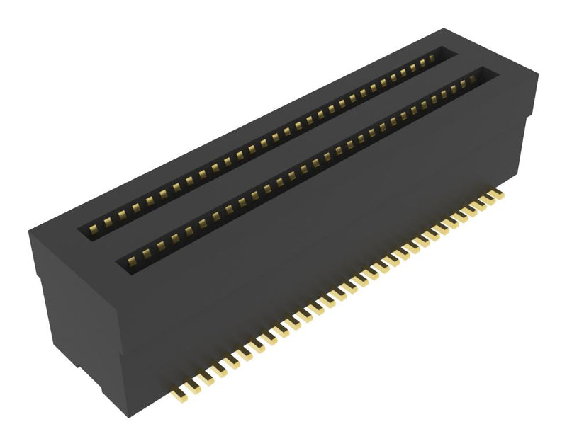 AMPHENOL COMMUNICATIONS SOLUTIONS 10165431-406000LF Mezzanine Connector, Receptacle, 0.5 mm, 2 Rows, 60 Contacts, Surface Mount, Phosphor Bronze