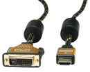 ROLINE 11.04.5892 Audio / Video Cable Assembly, DVI-D (Dual Link) Plug, HDMI A Plug, 9.8 ft, 3 m, Black