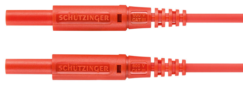 SCHUTZINGER MSFK A301 / 0.5 / 50 / RT Banana Test Lead, 2mm Banana Plug, Shrouded, 2mm Banana Plug, Shrouded, 19.6 ", 500 mm, Red, 10 A