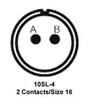 ITT CANNON MS3106E10SL-4S Circular Connector, MIL-DTL-5015 Series, MS3106 Series, Straight Plug, 2 Contacts, Solder Socket