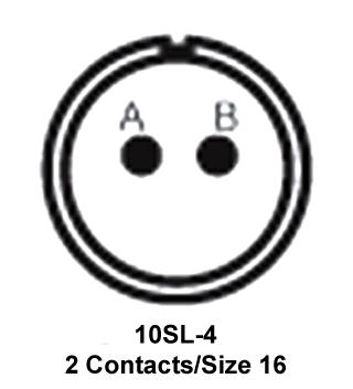 ITT CANNON MS3106E10SL-4S Circular Connector, MIL-DTL-5015 Series, MS3106 Series, Straight Plug, 2 Contacts, Solder Socket