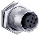 AMPHENOL LTW HDM12A-05PFFP-SF8001 Sensor Connector, Black, M Series, M12, Female, 5 Positions, PCB Socket, Straight Panel Mount