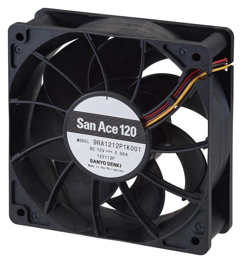 SANYO DENKI 9RA1248G1001 DC Axial Fan, 48 V, Square, 120 mm, 38 mm, 141 CFM
