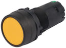 MULTICOMP PRO MPCP2B-A1E10Y Industrial Pushbutton Switch, MPCP2 Series, 22.3 mm, SPST-NO, Off-On, Round Flush, Yellow