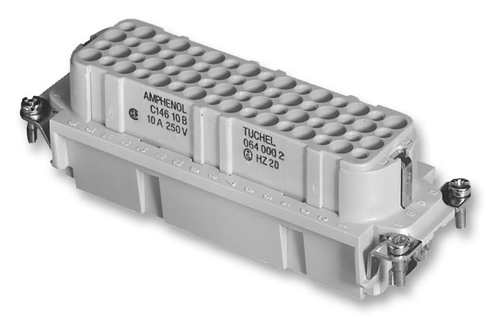 AMPHENOL SINE/TUCHEL C146 10B064 000 2 Heavy Duty Connector, Heavy Mate D, Insert, 64+PE Contacts, E24, Receptacle