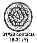 CINCH CONNECTIVITY SOLUTIONS BACC63BV18H31P9 Circular Connector, BACC Series, MIL-DTL-26500 Series, Wall Mount Receptacle, 31 Contacts