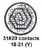 CINCH CONNECTIVITY SOLUTIONS BACC63BV18H31P9 Circular Connector, BACC Series, MIL-DTL-26500 Series, Wall Mount Receptacle, 31 Contacts