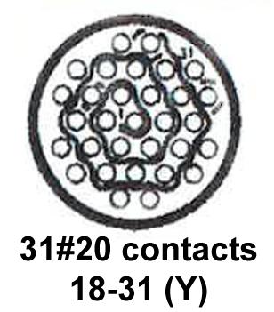 CINCH CONNECTIVITY SOLUTIONS BACC63BV18H31P9 Circular Connector, BACC Series, MIL-DTL-26500 Series, Wall Mount Receptacle, 31 Contacts