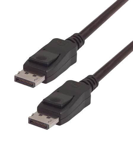 L-COM DPCAZMM-2 Audio / Video Cable Assembly, DisplayPort Plug, DisplayPort Plug, 6.6 ft, 2 m, Black