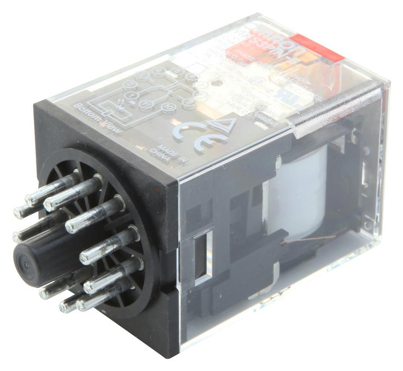 OMRON INDUSTRIAL AUTOMATION MKS3PIN-5 AC230 BY OMZ Power Relay, Latching Lever, 3PDT, 230 VAC, 10 A, MK-S, Socket