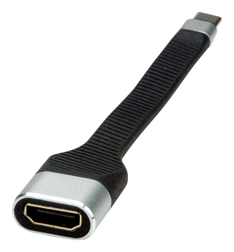 ROLINE 12.03.3212 Converter, USB 3.1 Type-C Plug to HDMI-F Receptacle, 13 cm Cable Length, Black
