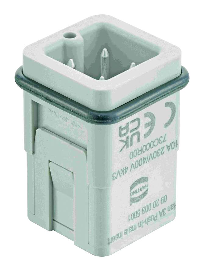 HARTING 9200035001 HEAVY DUTY INSERT, PLUG, 3POS, SIZE 3A