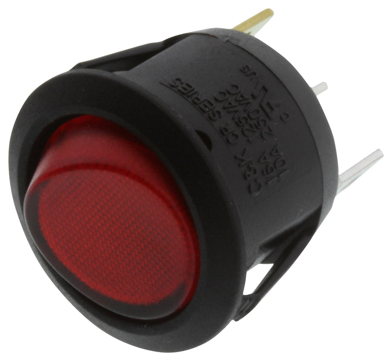 C&K COMPONENTS CR102J3RS215QF7 ROCKER SWITCH, SPST, 16A, 125VAC, RED