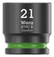 WERA 05005511001 Socket, Hexagonal, Impaktor, 3/8" Drive, 21mm AF, 32mm L