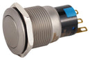 MULTICOMP PRO MPF24S1-22G30NFP000 Vandal Resistant Switch, MPF Series, 19 mm, SPST-NO, SPST-NC, Maintained, Round Flush, Natural