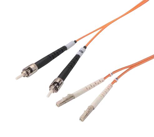 L-COM FODST50-LC-03 Fibre Optic Cable, Multimode, 2 Fibres, 50&micro;m/125&micro;mDia, ST-LC Duplex, 3m