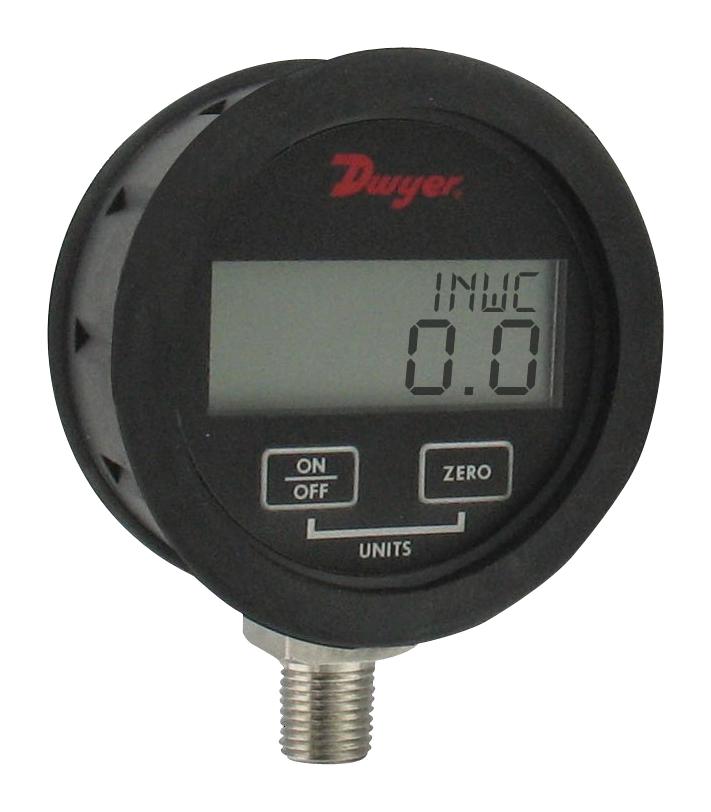 DWYER DPGWB-07 Digital Pressure Gauge, 50 psi, &plusmn;1% Accuracy, 1/4" MNPT, -1 &deg;C to 49 &deg;C
